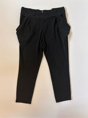 Free People Black Slouchy Harem Pants Draped Pocket Cropped Tapered